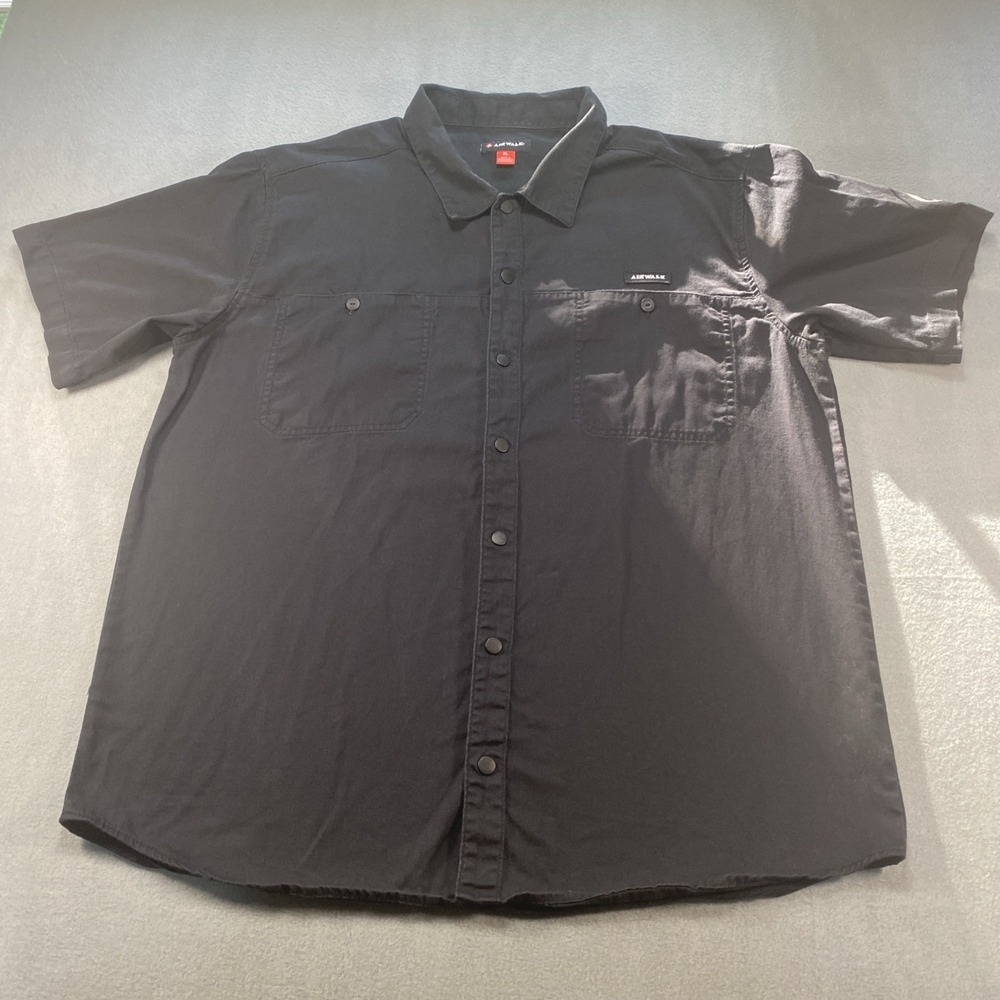 Airwalk Skull Mens Shirt Black Button Down Woven Streetwear Skater Grunge XL